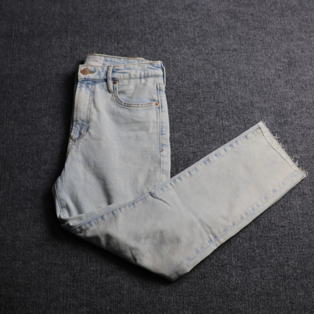 Dear John Jeans Womens 28 Light Wash Lake Forest Raw Hem High Rise Denim